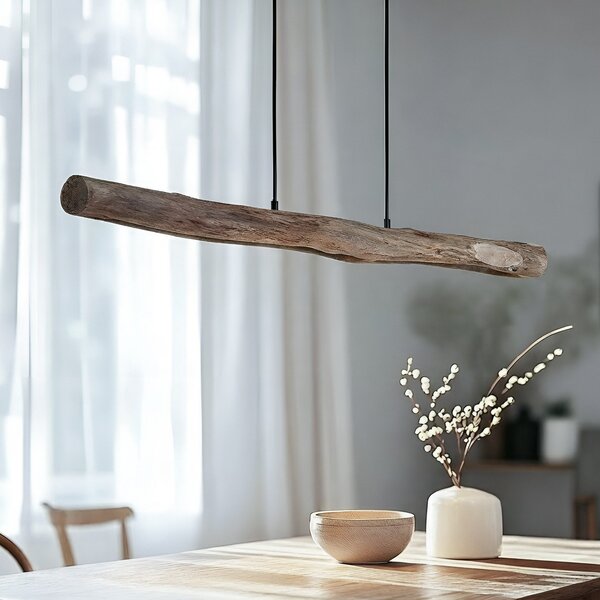 Függőlámpa Lindby, Nekala, dimmable, Fa, Nappali, Fa, Skandináv
