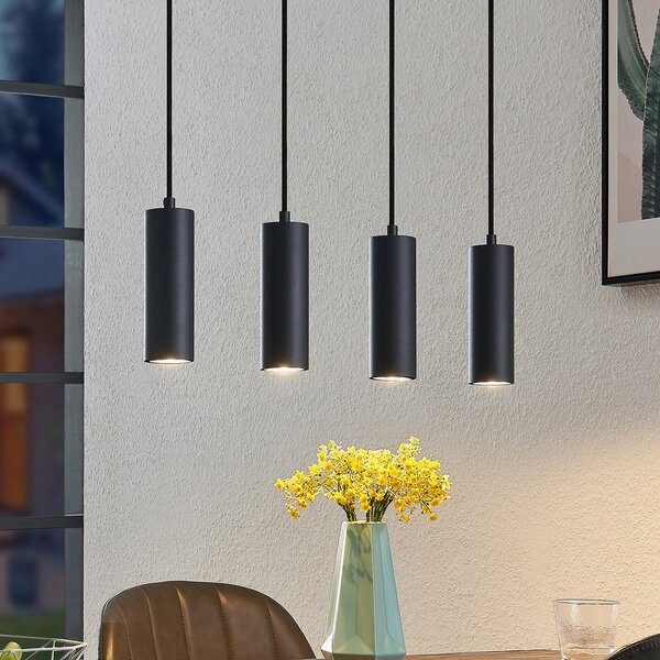 Függőlámpa Lindby, Maniva, dimmable, Fa, Konyha, Fém, Modern