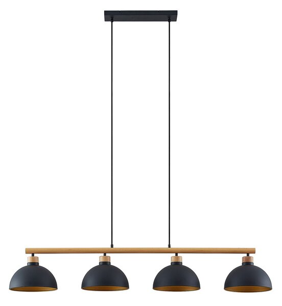 Függőlámpa Lindby, Tirzana, dimmable, Fekete, Nappali, Fém, Vintage