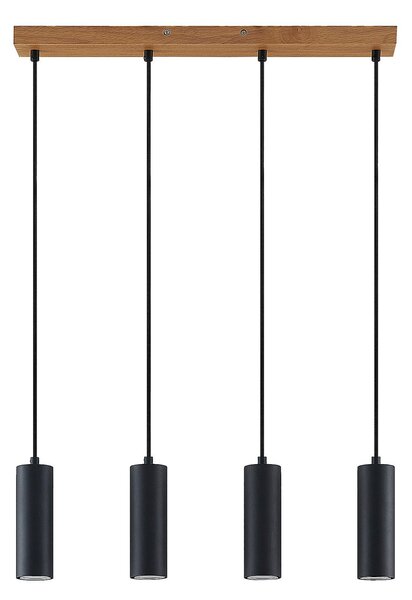 Függőlámpa Lindby, Maniva, dimmable, Fa, Konyha, Fém, Modern