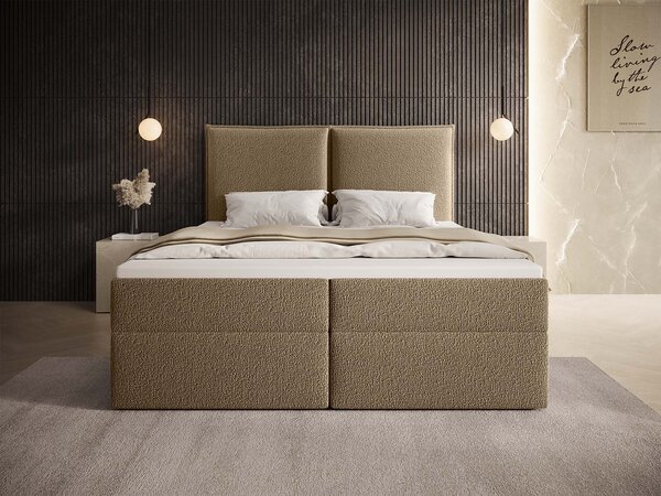 SELENO kárpitozott boxspring ágy 120x200 - bézs