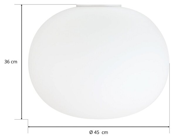 Mennyezeti Lámpa FLOS, GLO-BALL, dimmable, Fehér, Nappali, Üveg, Dizájn