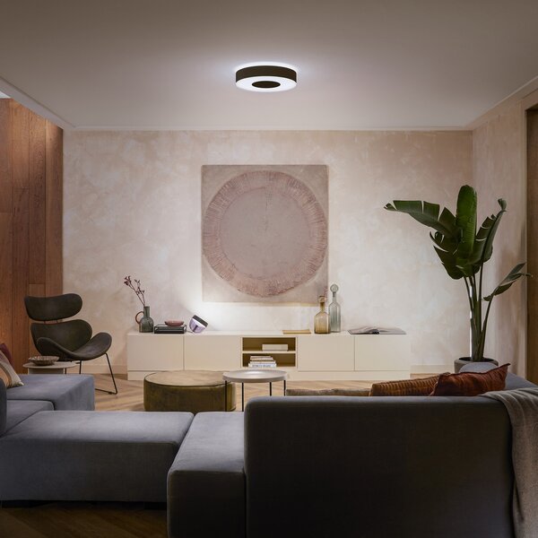Mennyezeti Lámpa Philips Hue, Philips Hue, dimmable, Fekete, Nappali, Fém, Modern