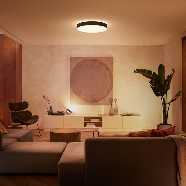 Mennyezeti Lámpa Philips Hue, Philips Hue, dimmable, Fekete, Nappali, Fém, Modern