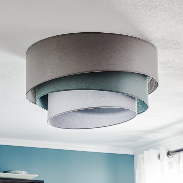 Mennyezeti Lámpa Euluna, Trio monocolor, dimmable, Szürke, Nappali, Szövet / Textília, Modern