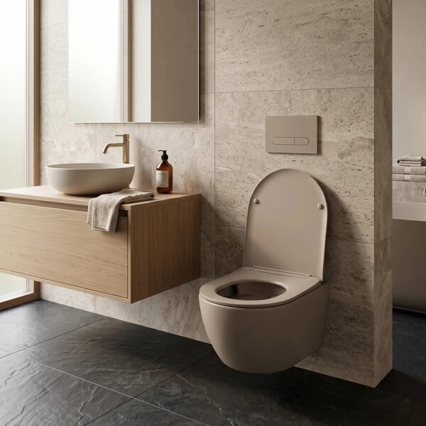 Felfüggesztett WC-csésze REA Carlo Mini Tornado Mocca Matt