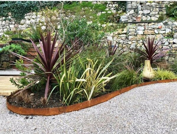 Acél kerti ágyásszegély CORE Edge, 1m x 10cm, corten