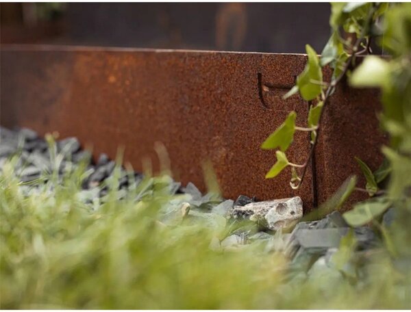 Acél kerti ágyásszegély CORE Edge, 1m x 10cm, corten
