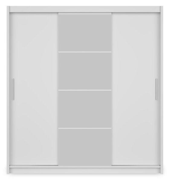 MARIOS tükrös gardróbszekrény 200x215x61 - fehér