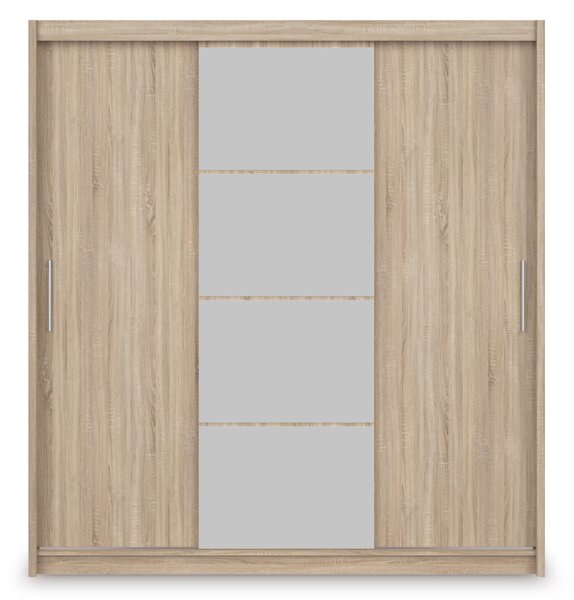 MARIOS tükrös gardróbszekrény 200x215x61 - sonoma tölgy