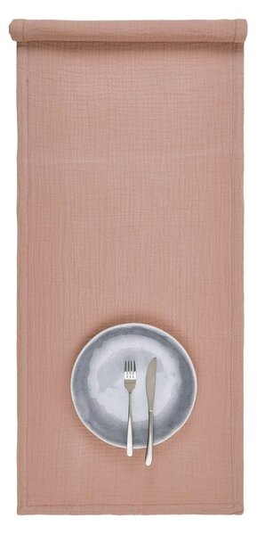 LOOM pamut asztali futó, rózsaszín 160x50 cm