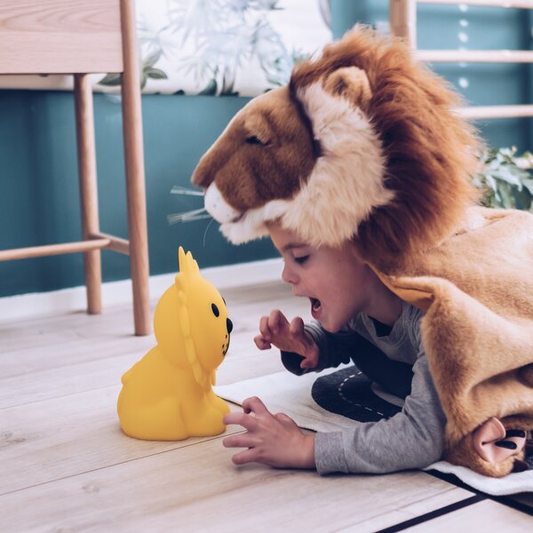 Asztali lámpa Mr Maria, Lion, dimmable, Sárga, Gyermekszoba, Műanyag