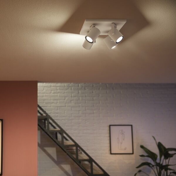 Mennyezeti Lámpa Philips Hue, Argenta, dimmable, Fehér, Nappali, Fém, Modern