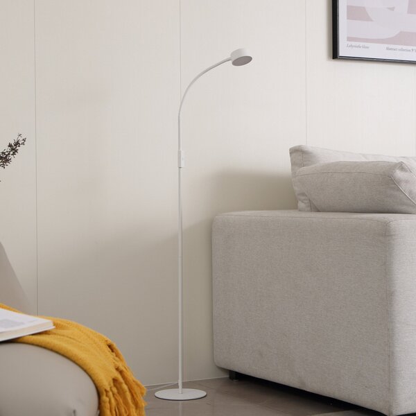 Állólámpa Lindby, Maori, dimmable, Fehér, Dolgozószoba / iroda, Fém, Modern