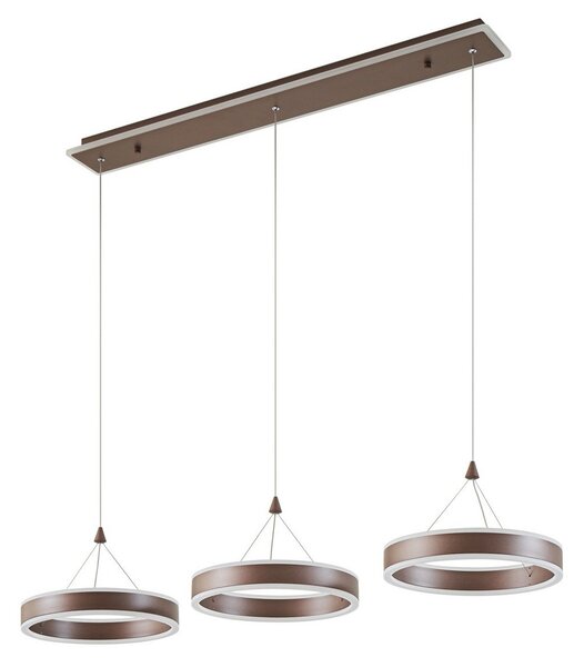 Függőlámpa Lucande, Kolo, dimmable, Barna / Rozsdabarna, Étkező, Fém, Modern