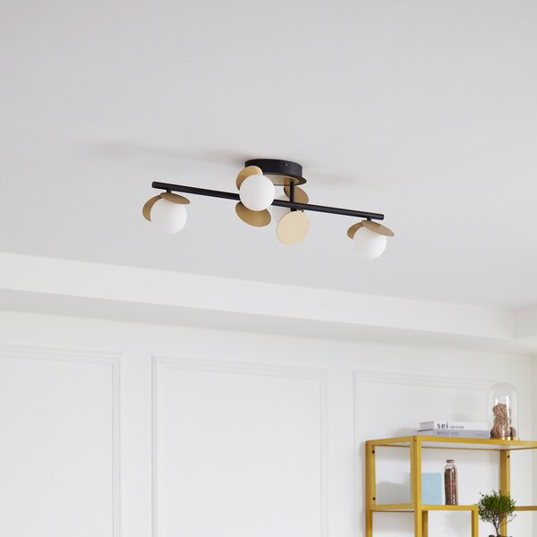 Mennyezeti Lámpa Lucande, Pallo, dimmable, Fekete, Nappali, Fém, Modern
