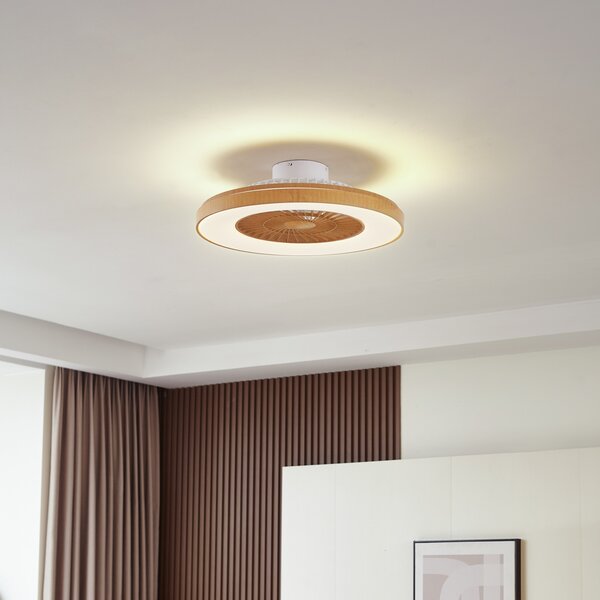 Mennyezeti Lámpa Lindby, Teleo, dimmable, Fa, Nappali, Műanyag, Modern