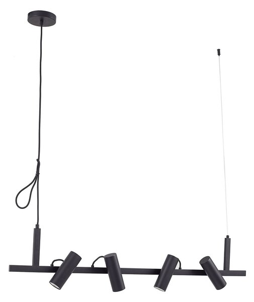 Függőlámpa Lucande, Lysias, dimmable, Fekete, Étkező, Fém, Modern