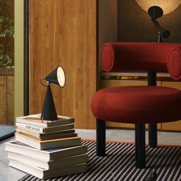 Asztali lámpa Tom Dixon, POSE, dimmable, Fekete, Nappali, Műanyag, Dizájn